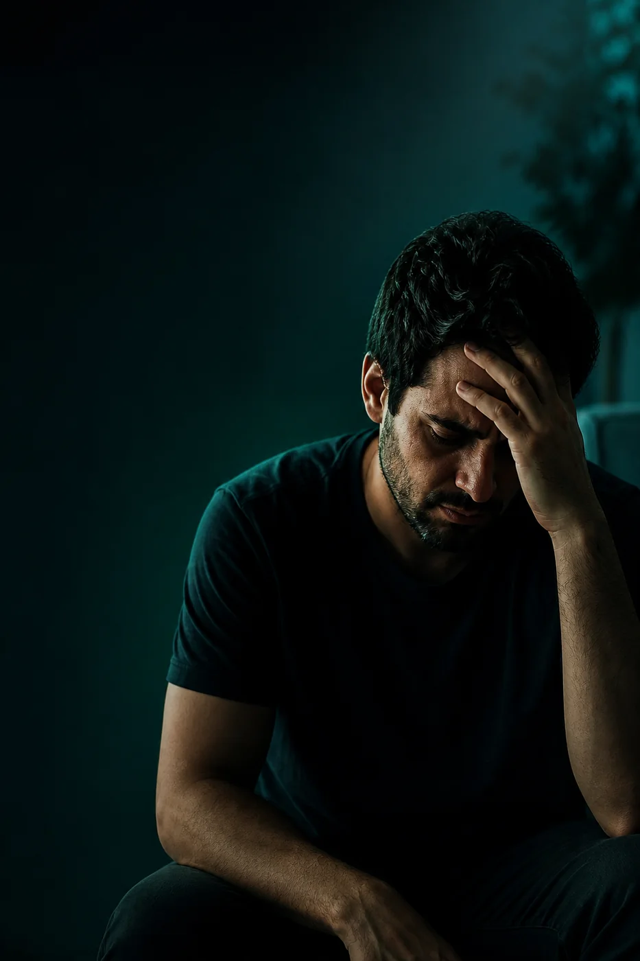 Homem preocupado e reflexivo, representando quem enfrenta dificuldades com apostas